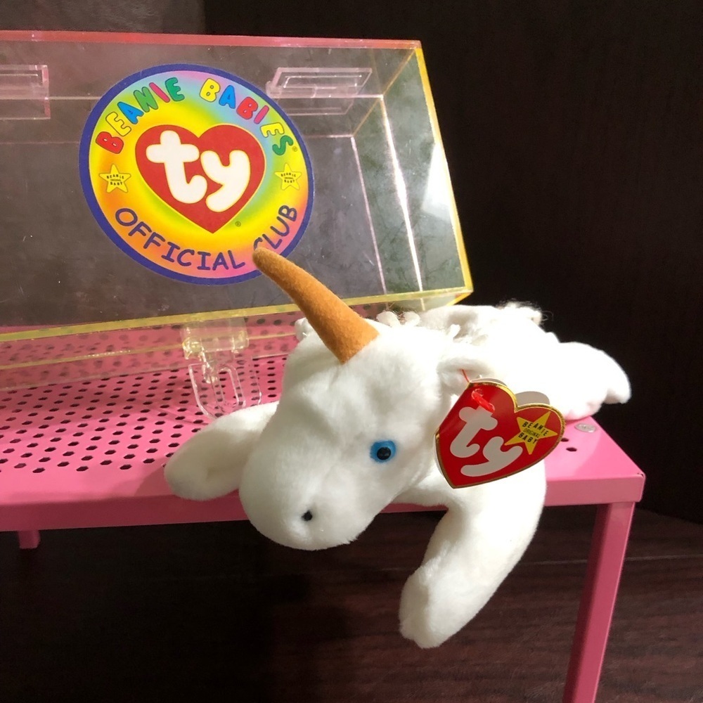 Ty Beanie Babies White Unicorn Plush Toy "Mystic", NWT